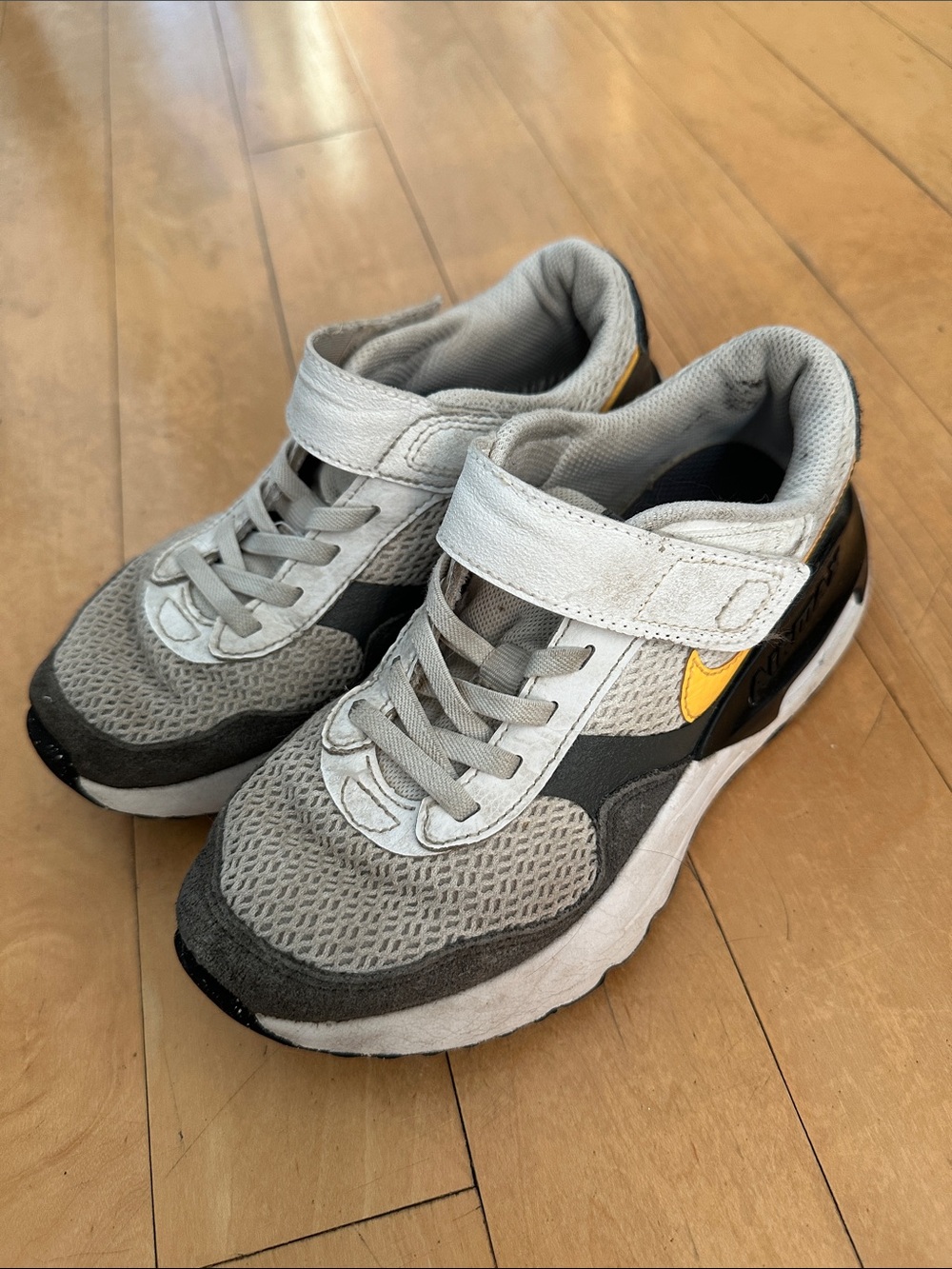 Nike Kids Air Max White Black Yellow Sneakers